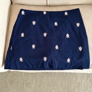 Golf Skort Navy Blue Embroidered